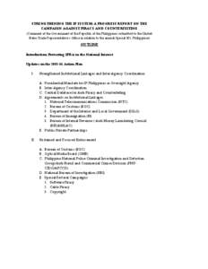 Philippine National Police / Department of Trade and Industry / Counterfeit consumer goods / PROTECT IP Act / Law / Government / Law enforcement in the Philippines / Department of the Interior and Local Government / National Telecommunications Commission