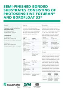 SEMI-FINISHED BONDED SUBSTRATES CONSISTING OF PHOTOSENSITIVE FOTURAN® AND BOROFLOAT 33® Contact