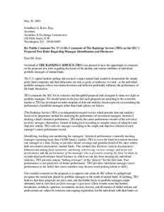 May 20, 2004  Jonathan G. Katz, Esq. Secretary Securities & Exchange Commission 450 Fifth Street, N.W.