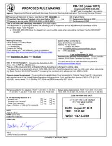 PROPOSED RULE MAKING  CR-102 (June[removed]Implements RCW[removed]Do NOT use for expedited rule making