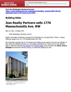Joss Realty Partners sells 1776 Massach... Ave. NW - Washington Business Journal