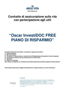 Arca Vita S.p.A.  Contratto di assicurazione sulla vita con partecipazione agli utili  “Oscar InvestiDOC FREE