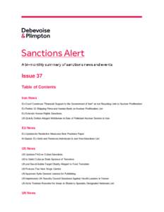 Debevoise Sanctions Alert