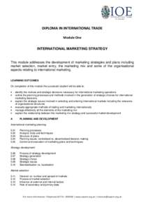 Management / International marketing / Marketing plan / Marketing strategy / New product development / Export / Marketing research / Integrated marketing communications / Business / Marketing / International trade