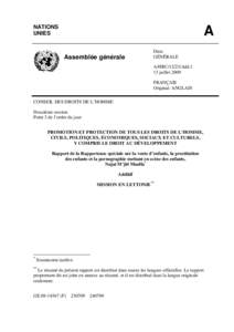 Child sexual abuse / Crime / Ethics / Child labour / Crimes against humanity / Special Rapporteur on the sale of children /  child prostitution and child pornography / Prostitution of children / Special Rapporteur / Laws regarding prostitution / Human trafficking / Sex industry / Human sexuality