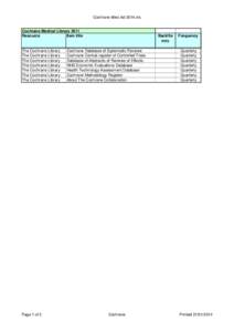 Cochrane titles list 2014.xls  Cochrane Medical Library 2011 Resource Item title