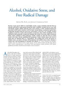 Alcohol, Oxidative Stress, and Free Radical Damage