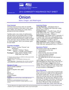 United States Department of Agriculture Risk Management Agency November[removed]COMMODITY INSURANCE FACT SHEET