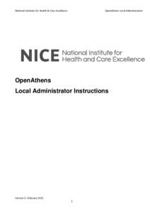 National Institute for Health & Care Excellence                                                            OpenAthens Local Administrators   OpenAthens