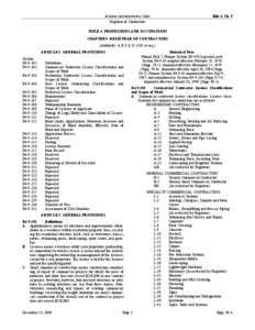 Arizona Administrative Code Registrar of Contractors Title 4, Ch. 9  TITLE 4. PROFESSIONS AND OCCUPATIONS
