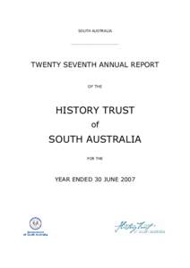 SOUTH AUSTRALIA _____________________ TWENTY SEVENTH ANNUAL REPORT OF THE
