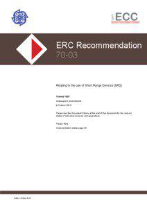 ERC Recommendation 70-03