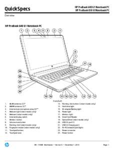 HP ProBook 640 G1 Notebook PC HP ProBook 650 G1Notebook PC QuickSpecs Overview