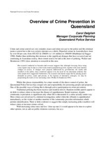 Overview of crime prevention in Queensland