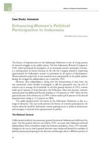 Women in Parliament: Beyond Numbers  Case Study: Indonesia Enhancing Women’s Political Participation in Indonesia