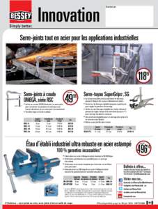 Innovation  Distribué par: Serre-joints tout en acier pour les applications industrielles