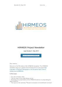 Newsletter Nr. 5 MayView online HIRMEOS Project Newsletter Issue Number 5 - May 2018