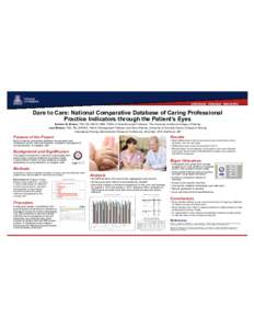 ENVISION ENGAGE INNOVATE  Dare to Care: National Comparative Database of Caring Professional Practice Indicators through the Patient’s Eyes Barbara B. Brewer, PhD, RN, MALS, MBA, FAAN, Clinical Associate Professor, The