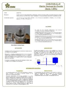 CNM-PNM-12, 18  Patrón Nacional de Presión (hasta 7 MPa)  CENTRO NACIONAL DE METROLOGÍA