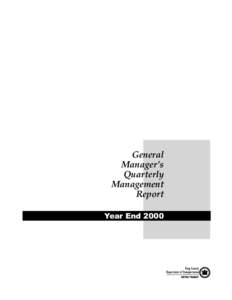 General Manager’s Quarterly Management Report Year End 2000