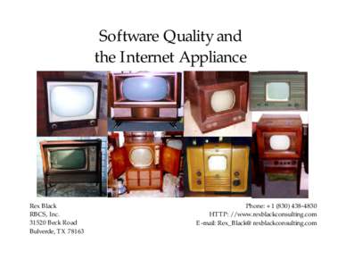 Quality and the Internet Appliance | RBCS
