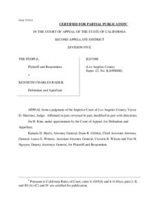 Filed[removed]CERTIFIED FOR PARTIAL PUBLICATION* IN THE COURT OF APPEAL OF THE STATE OF CALIFORNIA SECOND APPELLATE DISTRICT DIVISION FIVE