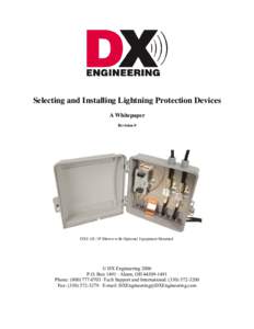 Selecting and Installing Lightning Protection Devices A Whitepaper Revision 0 DXE-UE-1P Shown with Optional Equipment Mounted