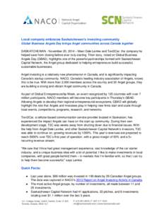 Global Entrepreneurship Week / Entrepreneurship / Angel investors / Economics / Business / World Business Angels Association / Bill Payne / Venture capital / Private equity / National Angel Capital Organization