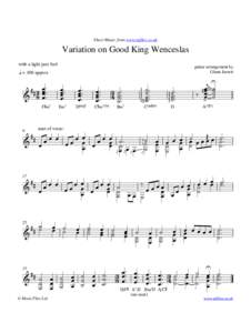 Sheet Music from www.mfiles.co.uk  Variation on Good King Wenceslas with a light jazz feel  F©‹7