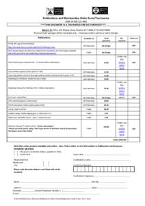 Publications and Merchandise Order Form/Tax Invoice (ABN) ****THIS DOCUMENT IS A TAX INVOICE FOR GST PURPOSES**** Return To: DAA, 1/8 Phipps Close, Deakin ACT 2600, F: Prices include postage w