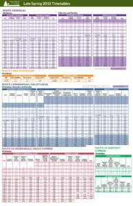 Capital Transit City and Borough of Juneau Late Spring 2015 Timetables