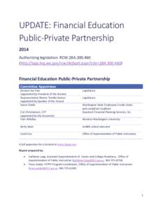 UPDATE: Financial Education Public-Private Partnership