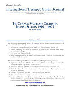 Reprints from the  International Trumpet Guild Journal