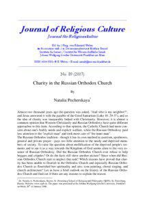 Charity in the Russian Orthodox Church