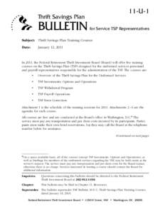 11-U-1  Thrift Savings Plan BULLETIN