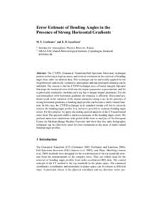 Error Estimate of Bending Angles in the Presence of Strong Horizontal Gradients M. E. Gorbunov1 and K. B. Lauritsen2 1 2