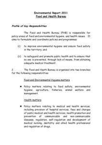 Food and Health Bureau Environmental Report 2011