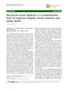 Nakao BioPsychoSocial Medicine 2010, 4:19 http://www.bpsmedicine.com/contentEDITORIAL  Open Access