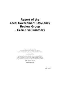 Report of the Local Government Efficiency Review Group