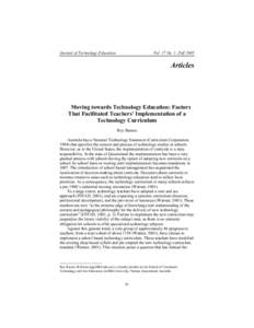 Journal of Technology Education  Vol. 17 No. 1, Fall 2005 Articles