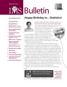 Volume 39 • Issue 1  IMS  Bulletin