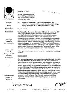 December 21,2004  NFPA The Food Safetr People