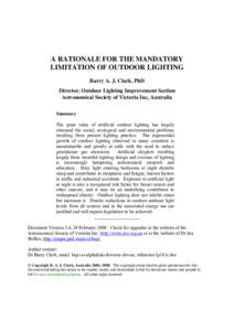 Municipal Lighting Policy Outline