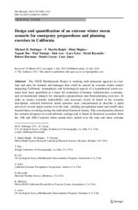 Nat Hazards[removed]:1085–1111 DOI[removed]s11069[removed]ORIGINAL PAPER Design and quantification of an extreme winter storm scenario for emergency preparedness and planning