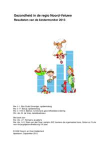 Gezondheid in de regio Noord-Veluwe Resultaten van de kindermonitor 2013 Mw. ir. I. Bos-Oude Groeniger, epidemioloog Mw. ir. P. Boluijt, epidemioloog Mw. ir. H.M.E. Bakker, functionaris gezondheidsbevordering