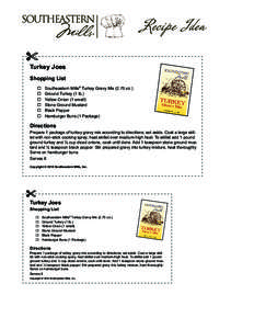 Recipe Idea Turkey Joes Shopping List   