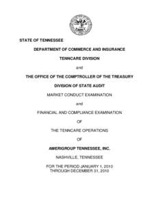 Accelerated Graphics Port / Medicaid / Certified Public Accountant / Economy of the United States / United States / Government of Tennessee / TennCare / Amerigroup