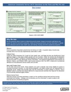 American Community Survey (ACS): Questions on the Form and Why We Ask  Income Source: ACS[removed]KFI