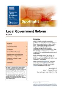 Local Government Reform No[removed]Editorial Contents Executive Summary