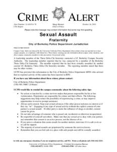 CRIME Alert Number: CSA Report ALERT Margo Bennett